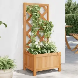 Puķu Kaste Ar Špaleru, Brūna, Egles Masīvkoks Vidaxl