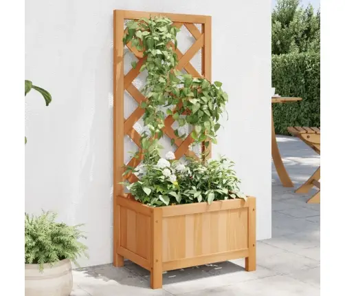 Puķu Kaste Ar Špaleru, Brūna, Egles Masīvkoks Vidaxl