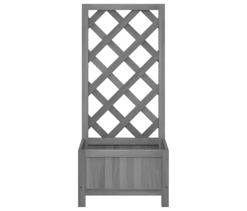 Puķu Kaste Ar Špaleru, Pelēka, Egles Masīvkoks Vidaxl