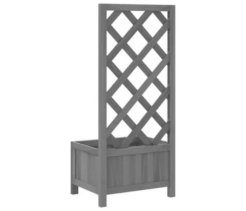 Puķu Kaste Ar Špaleru, Pelēka, Egles Masīvkoks Vidaxl