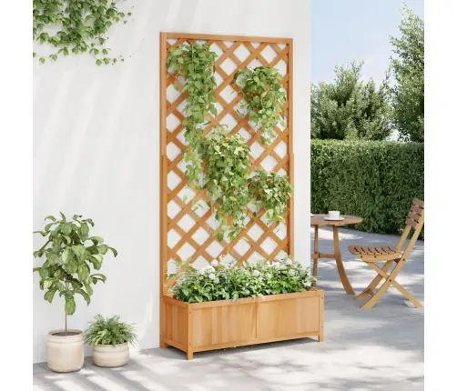 Puķu Kaste Ar Špaleru, Brūna, Egles Masīvkoks Vidaxl