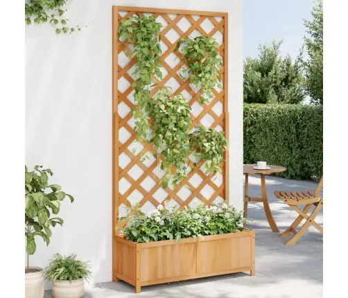 Puķu Kaste Ar Špaleru, Brūna, Egles Masīvkoks Vidaxl