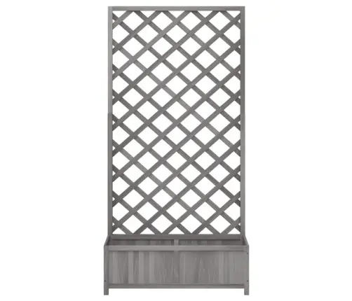 Puķu Kaste Ar Špaleru, Pelēka, Egles Masīvkoks Vidaxl