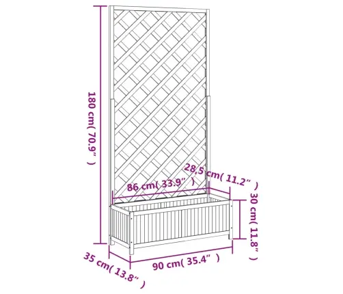 Puķu Kaste Ar Špaleru, Pelēka, Egles Masīvkoks Vidaxl
