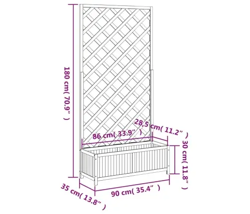 Puķu Kaste Ar Špaleru, Pelēka, Egles Masīvkoks Vidaxl