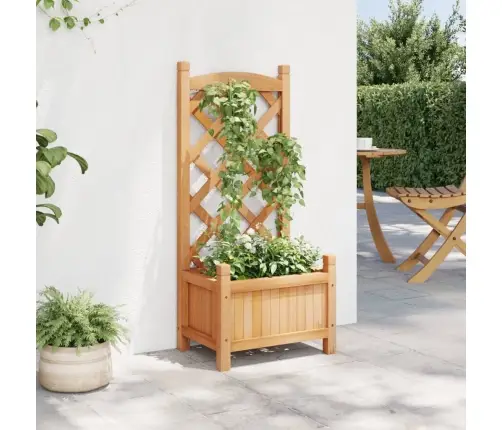 Puķu Kaste Ar Špaleru, Brūna, Egles Masīvkoks Vidaxl