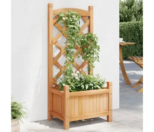 Puķu Kaste Ar Špaleru, Brūna, Egles Masīvkoks Vidaxl