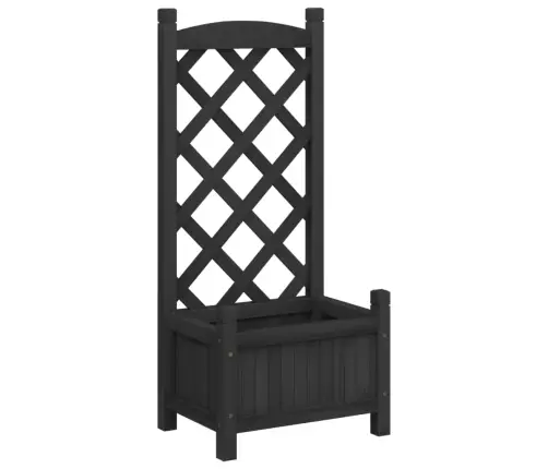 Puķu Kaste Ar Špaleru, Melna, Egles Masīvkoks Vidaxl