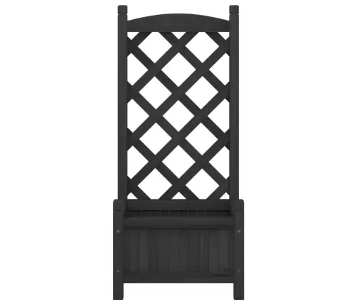 Puķu Kaste Ar Špaleru, Melna, Egles Masīvkoks Vidaxl