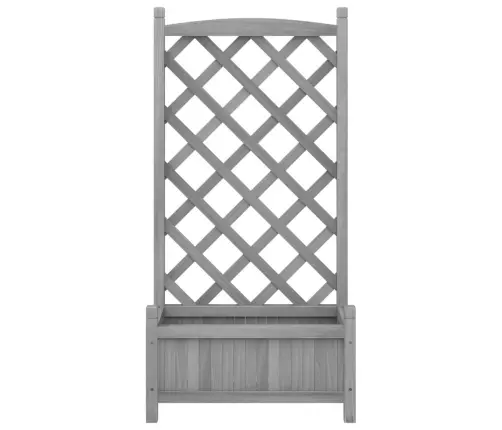 Puķu Kaste Ar Špaleru, Pelēka, Egles Masīvkoks Vidaxl