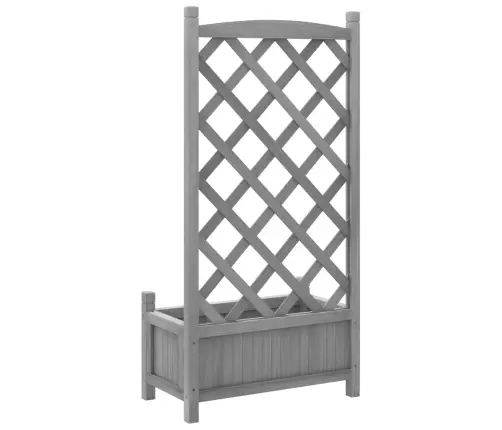 Puķu Kaste Ar Špaleru, Pelēka, Egles Masīvkoks Vidaxl