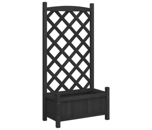 Puķu Kaste Ar Špaleru, Melna, Egles Masīvkoks Vidaxl