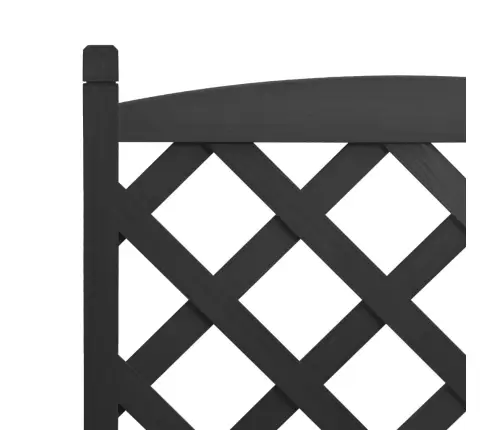 Puķu Kaste Ar Špaleru, Melna, Egles Masīvkoks Vidaxl