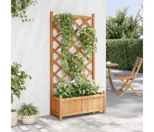 Puķu Kaste Ar Špaleru, Brūna, Egles Masīvkoks Vidaxl