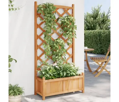 Puķu Kaste Ar Špaleru, Brūna, Egles Masīvkoks Vidaxl