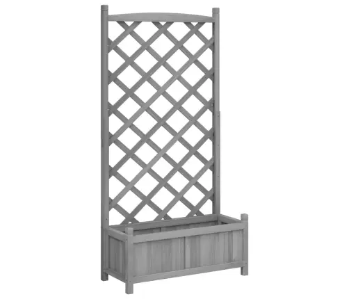 Puķu Kaste Ar Špaleru, Pelēka, Egles Masīvkoks Vidaxl