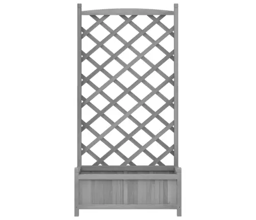 Puķu Kaste Ar Špaleru, Pelēka, Egles Masīvkoks Vidaxl