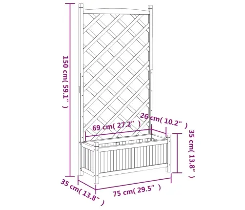 Puķu Kaste Ar Špaleru, Pelēka, Egles Masīvkoks Vidaxl