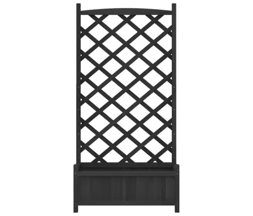 Puķu Kaste Ar Špaleru, Melna, Egles Masīvkoks Vidaxl