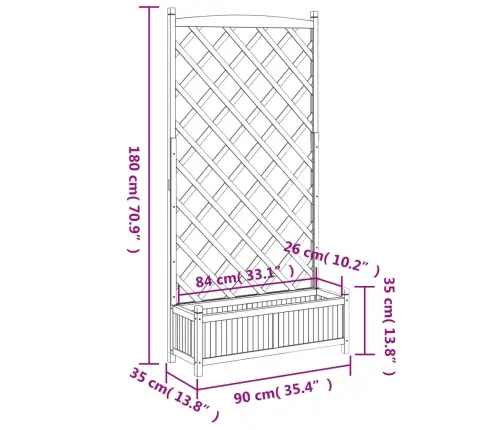 Puķu Kaste Ar Špaleru, Pelēka, Egles Masīvkoks Vidaxl