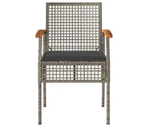 Dārza Krēsli Ar Matračiem, 2Gb., Pelēka Pe Rotangpalma, Akācija Vidaxl