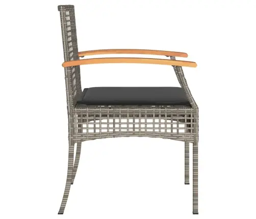 Dārza Krēsli Ar Matračiem, 2Gb., Pelēka Pe Rotangpalma, Akācija Vidaxl