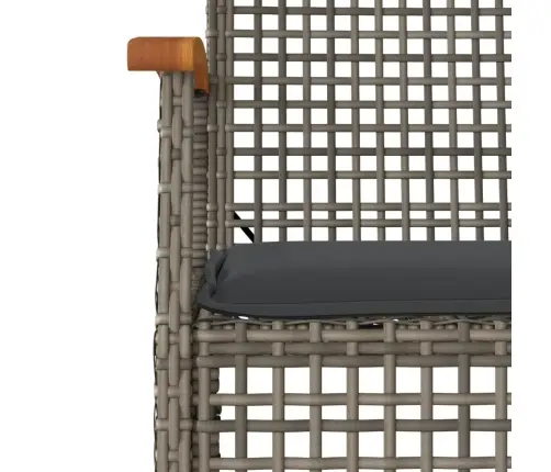 Dārza Krēsli Ar Matračiem, 2Gb., Pelēka Pe Rotangpalma, Akācija Vidaxl