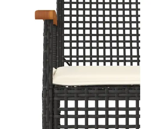 Dārza Krēsli Ar Matračiem, 4 Gb., Melna Pe Rotangpalma, Akācija Vidaxl