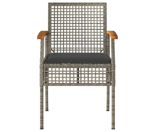 Dārza Krēsli Ar Matračiem, 4Gb., Pelēka Pe Rotangpalma, Akācija Vidaxl