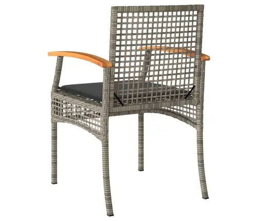 Dārza Krēsli Ar Matračiem, 4Gb., Pelēka Pe Rotangpalma, Akācija Vidaxl