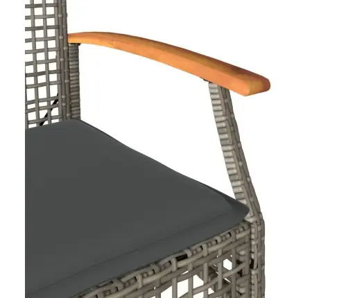 Dārza Krēsli Ar Matračiem, 4Gb., Pelēka Pe Rotangpalma, Akācija Vidaxl