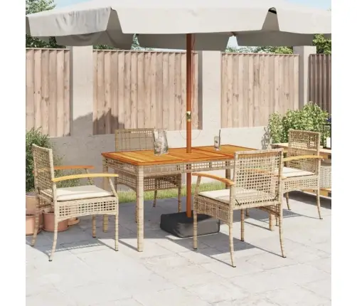 Dārza Krēsli Ar Matračiem, 4 Gb., Bēša Pe Rotangpalma, Akācija Vidaxl