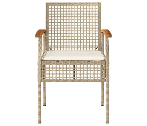 Dārza Krēsli Ar Matračiem, 4 Gb., Bēša Pe Rotangpalma, Akācija Vidaxl