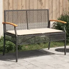 Dārza Sols Ar Matraci, Melna Pe Rotangpalma, Akācijas Koks Vidaxl