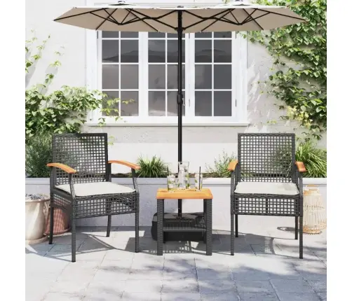 3-Daļīgs Bistro Mēbeļu Komplekts, Melna Pe Rotangpalma, Akācija Vidaxl 3-Daļīgs Bistro Mēbeļu Komplekts, Melna Pe Rotangpalma, Akācija Vidaxl