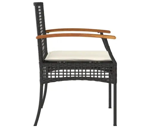 3-Daļīgs Bistro Mēbeļu Komplekts, Melna Pe Rotangpalma, Akācija Vidaxl 3-Daļīgs Bistro Mēbeļu Komplekts, Melna Pe Rotangpalma, Akācija Vidaxl