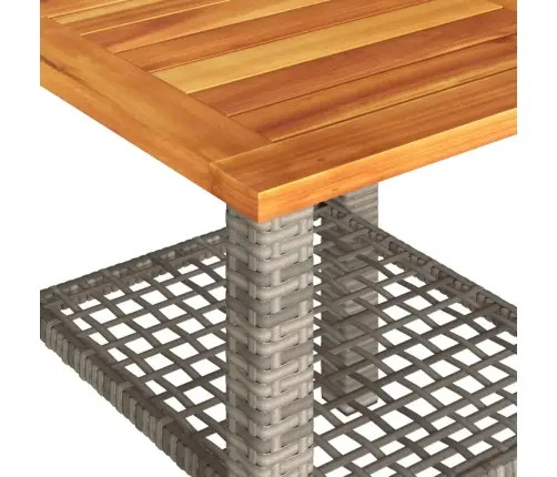 3-Daļīgs Bistro Mēbeļu Komplekts, Matrači,Pelēka Pe Rotangpalma Vidaxl