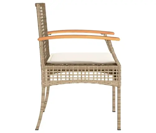 Bistro Komplektas, 3 Dalių, Smėlio, Poliratanas Ir Akacija