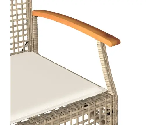 4-Daļīgs Dārza Atpūtas Mēbeļu Komplekts, Bēša Pe Rotangpalma Vidaxl