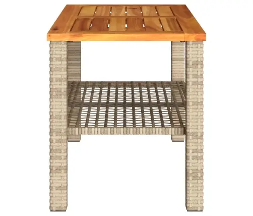 Dārza Galds, 70X38X42 Cm, Bēša Pe Rotangpalma, Akācijas Koks Vidaxl