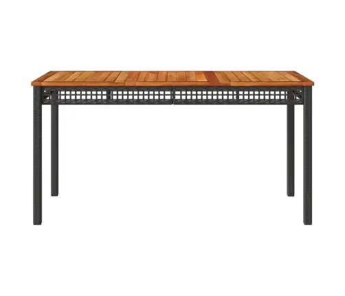 Aialaud, Must, 140 X 80 X 75 cm Polürotang Ja Akaatsiapuit