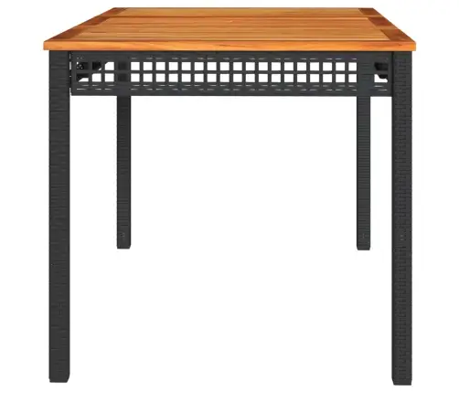 Aialaud, Must, 140 X 80 X 75 cm Polürotang Ja Akaatsiapuit