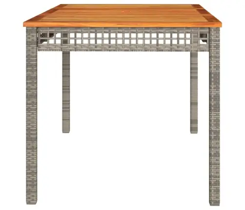 Sodo Stalas, Pilkas, 140X80X75cm Poliratanas Ir Akacija