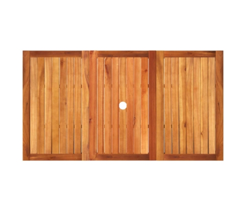 Sodo Stalas, Pilkas, 140X80X75cm Poliratanas Ir Akacija