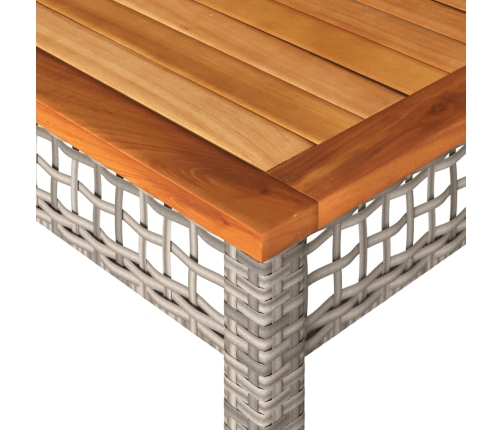 Sodo Stalas, Pilkas, 140X80X75cm Poliratanas Ir Akacija