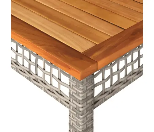 Sodo Stalas, Pilkas, 140X80X75cm Poliratanas Ir Akacija