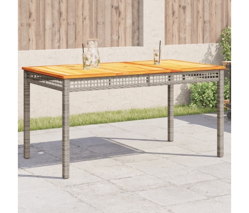Sodo Stalas, Pilkas, 140X80X75cm Poliratanas Ir Akacija