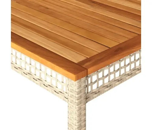 Dārza Galds, 180X90X75 Cm, Bēša Pe Rotangpalma, Akācijas Koks Vidaxl