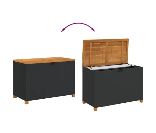 Dārza Uzglabāšanas Kaste, Melna, 110X55X63 Cm, Pe Rotangpalma Vidaxl