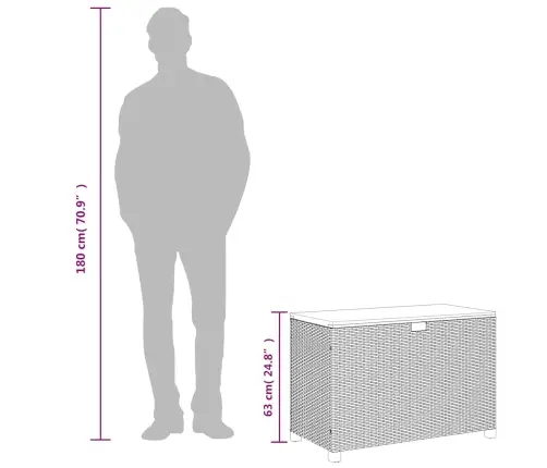 Dārza Uzglabāšanas Kaste, Melna, 110X55X63 Cm, Pe Rotangpalma Vidaxl